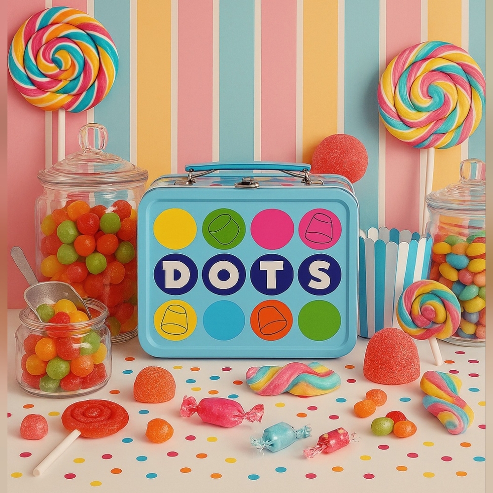 VINTAGE 2007 LOUNGEFLY DOTS CANDY METAL LUNCH BUCKET NEVER USED - Picture 9 of 9